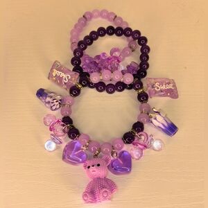 Charming Purple Milkshake Teen/Kids Bracelet Set